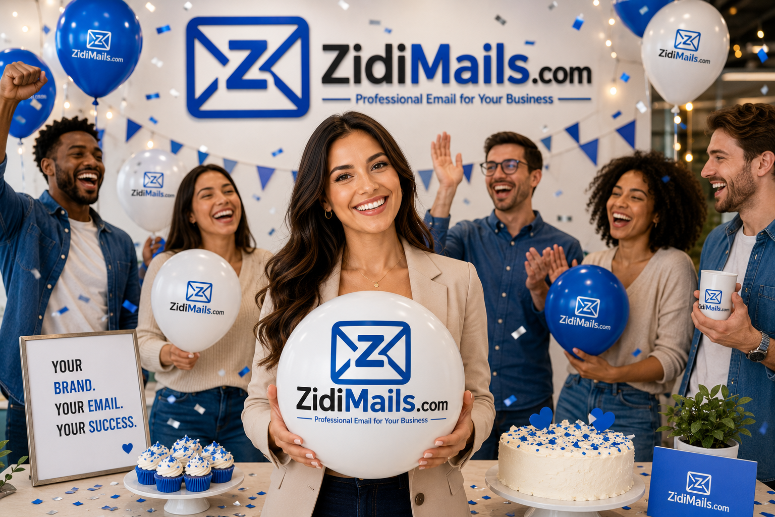 ZidiMail team celebrating professional email for your business